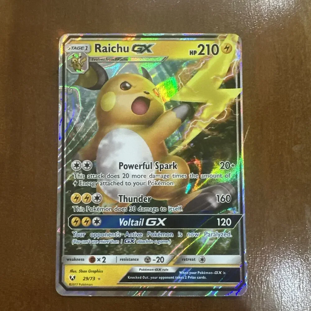 Pokémon Raichu GX Holo Card Ultra Rare Shining Legends 29/73 LP